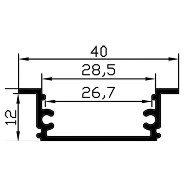 SL22 – پروفیل لاین نوری توکار دو لاین عمق کناف - Image 3